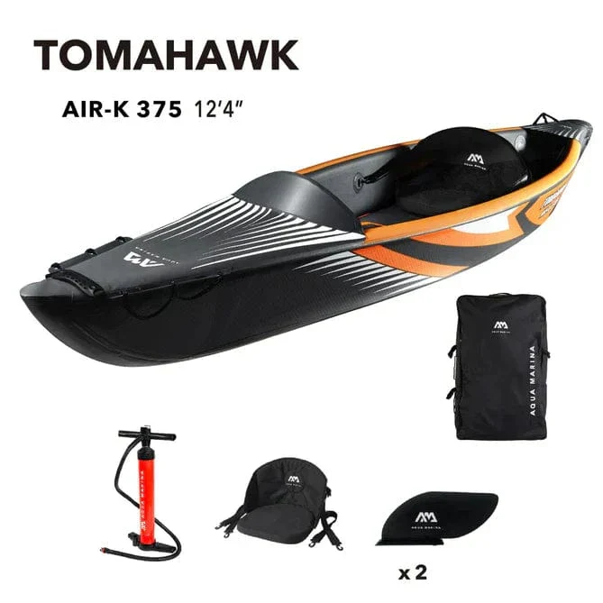 Aqua Marina TOMAHAWK AIR-K 12'4" Inflatable High Pressure Speed Kayak / Canoe - Image 4