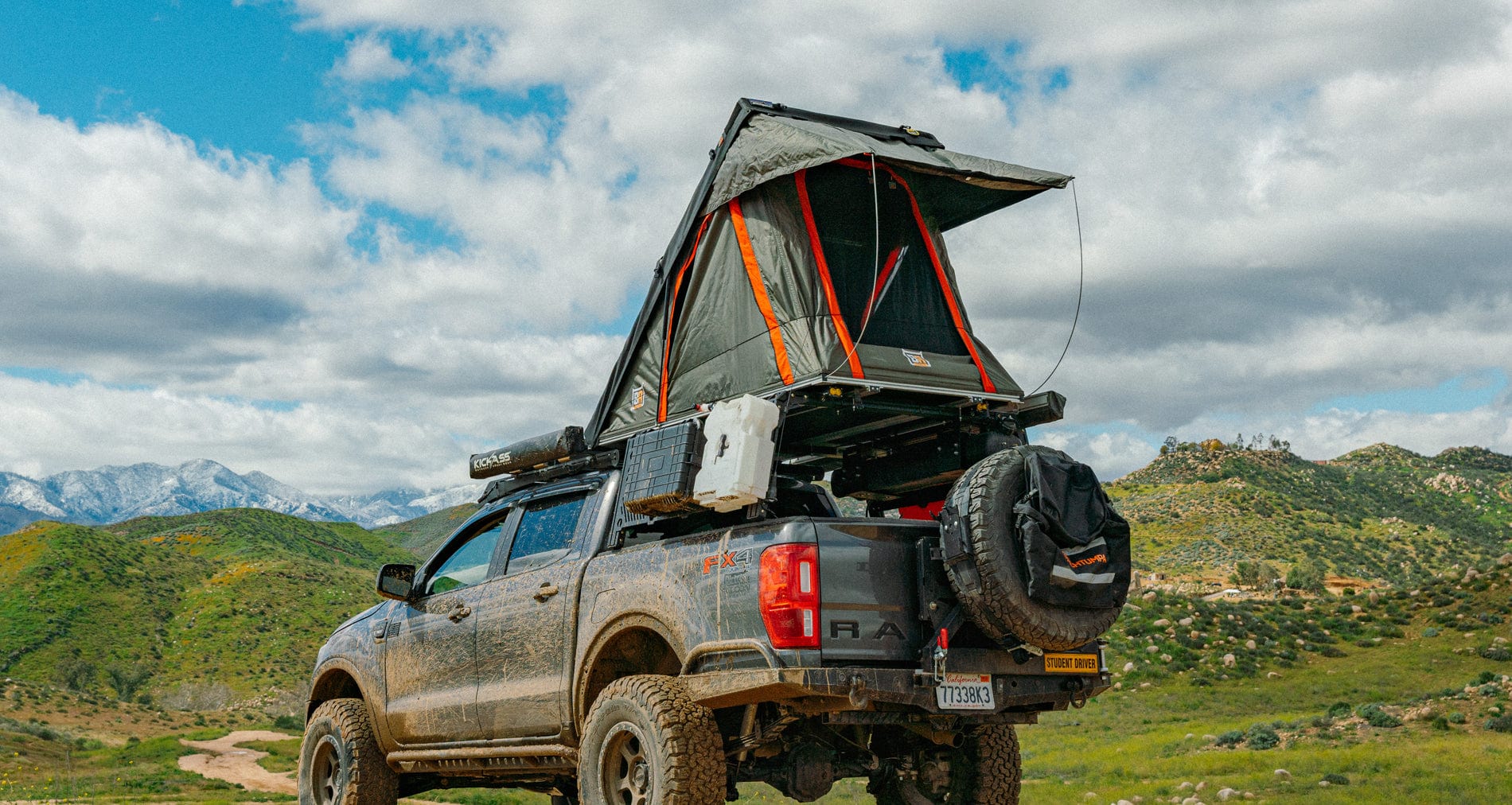 BadAss Tents PACKOUT™ Soft top Rooftop Tent (Universal Fit) - Black/Rhinotec Cover - Image 4