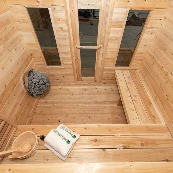 Dundalk Leisurecraft Canadian Timber Georgian Cabin Sauna with Porch | 6 Persons - Image 6