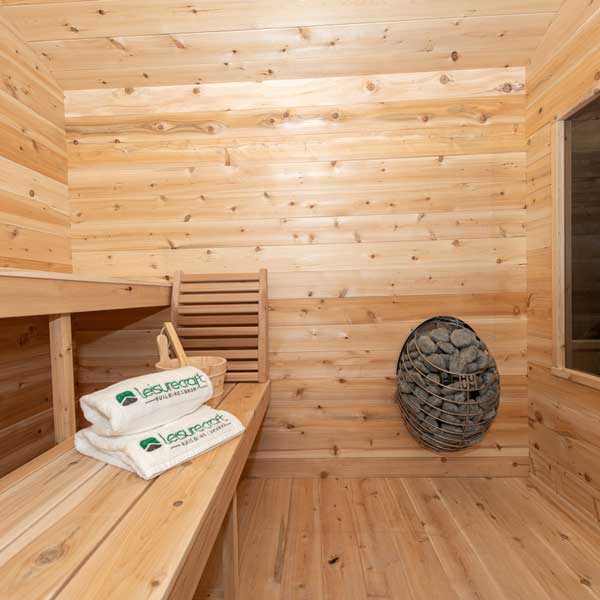 Dundalk Leisurecraft Canadian Timber Georgian Cabin Sauna with Porch | 6 Persons - Image 7