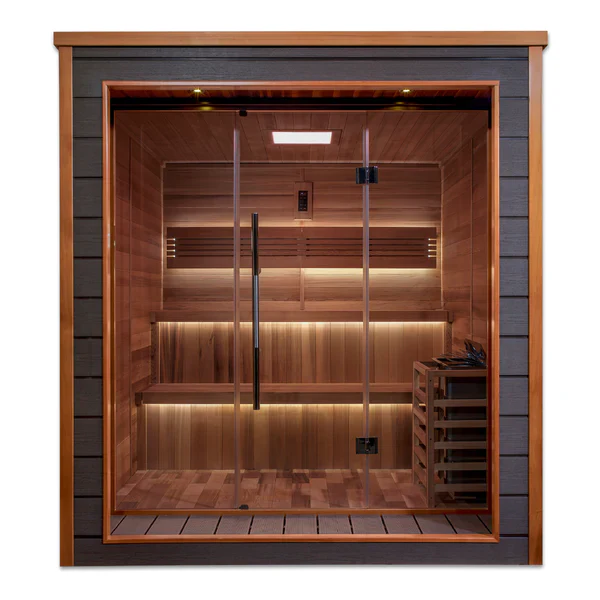 Golden Designs Bergen Outdoor-Indoor Traditional Sauna – Canadian Red Cedar Interior | GDI-8206-01 / Bergen | 6 Person - Image 3