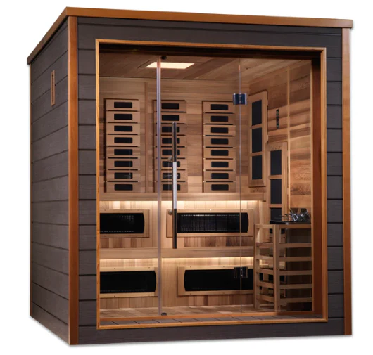Golden Designs Karlstad Outdoor-Indoor PureTech™ Hybrid Full Spectrum Sauna – Canadian Red Cedar Interior | GDI-8226-01 Karlstad | 6 Persons - Image 3