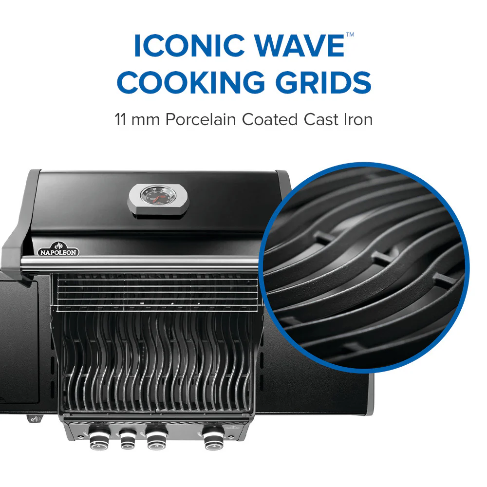 Napoleon Rogue® PRO 425 SIB Black Gas Grill with Infrared Side Burner - Image 11