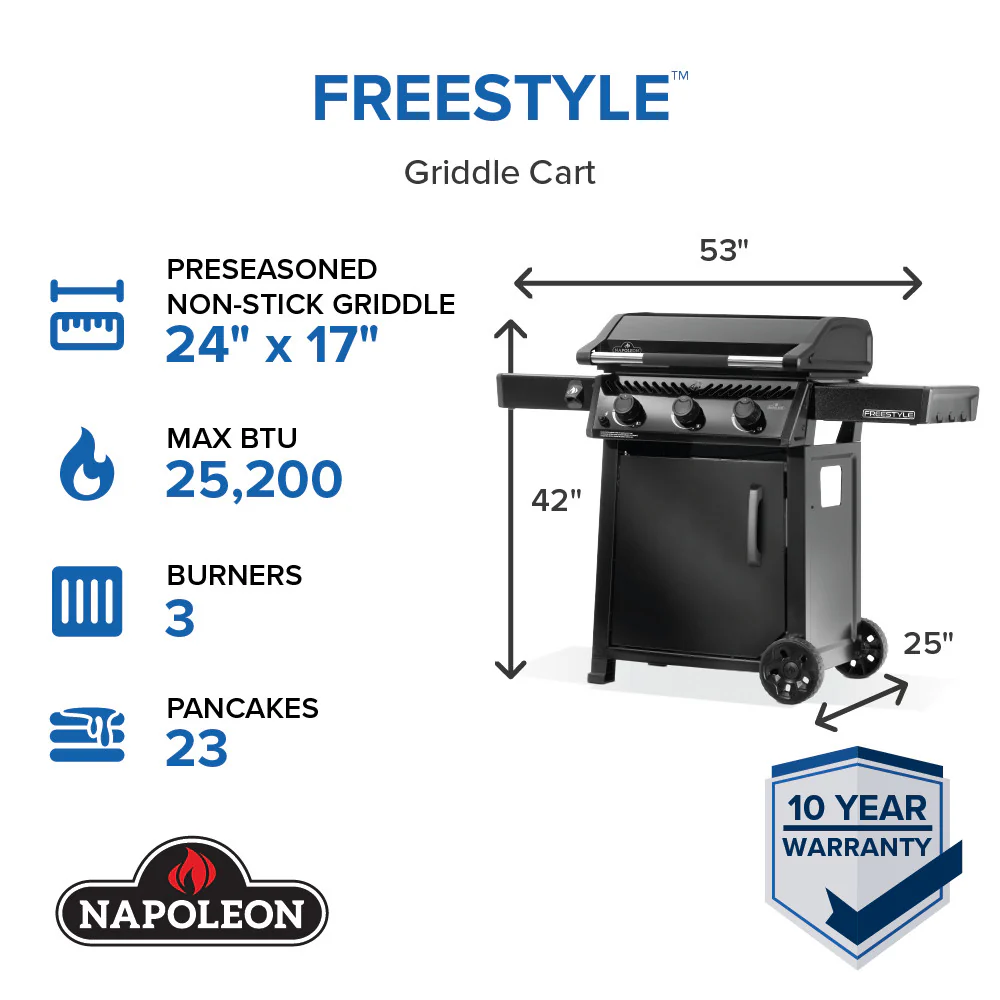Napoleon Freestyle 24 Inch Pre-seasoned Non-Stick Griddle - Image 3