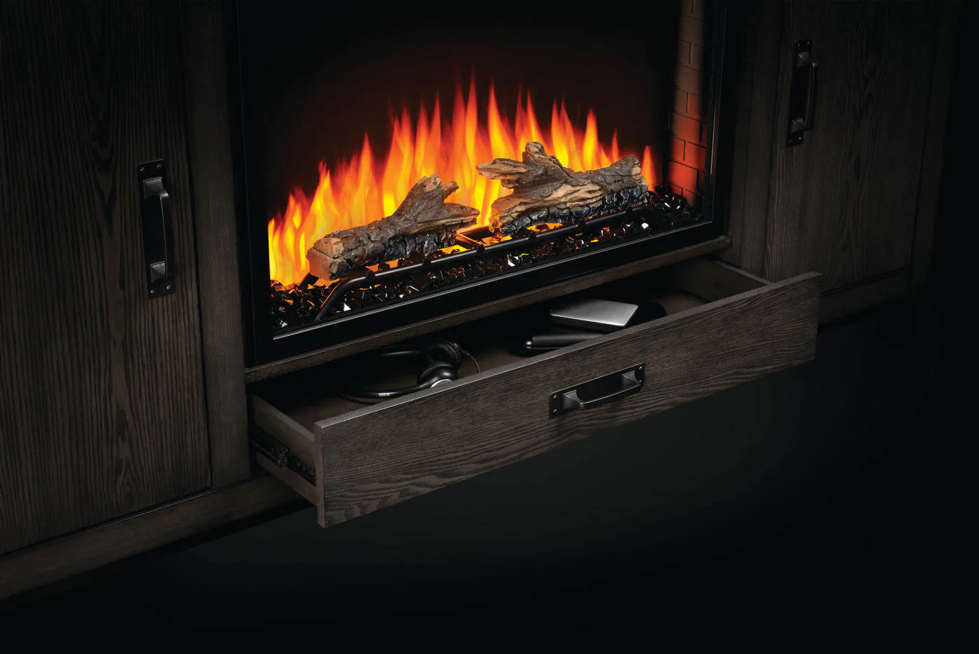 Napoleon The Franklin Mantel Electric Fireplace Media Console with 30" Firebox - Image 6