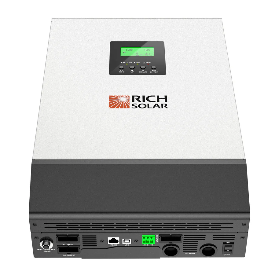Rich Solar Hybrid Off-Grid Inverter | 2400W 24V 120A Output + 2.4kW Solar Input | 80A MPPT Charge Controller (Grid Feedback Optional) - Image 3