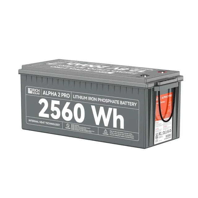 Rich Solar ALPHA 2 PRO | 12V 200Ah LiFePO4 Lithium Iron Phosphate Battery | Internal Heat Technology | Built-in Bluetooth | UL1973 Certified - Image 3