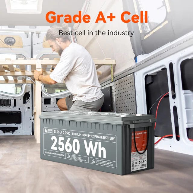 Rich Solar ALPHA 2 PRO | 12V 200Ah LiFePO4 Lithium Iron Phosphate Battery | Internal Heat Technology | Built-in Bluetooth | UL1973 Certified - Image 7