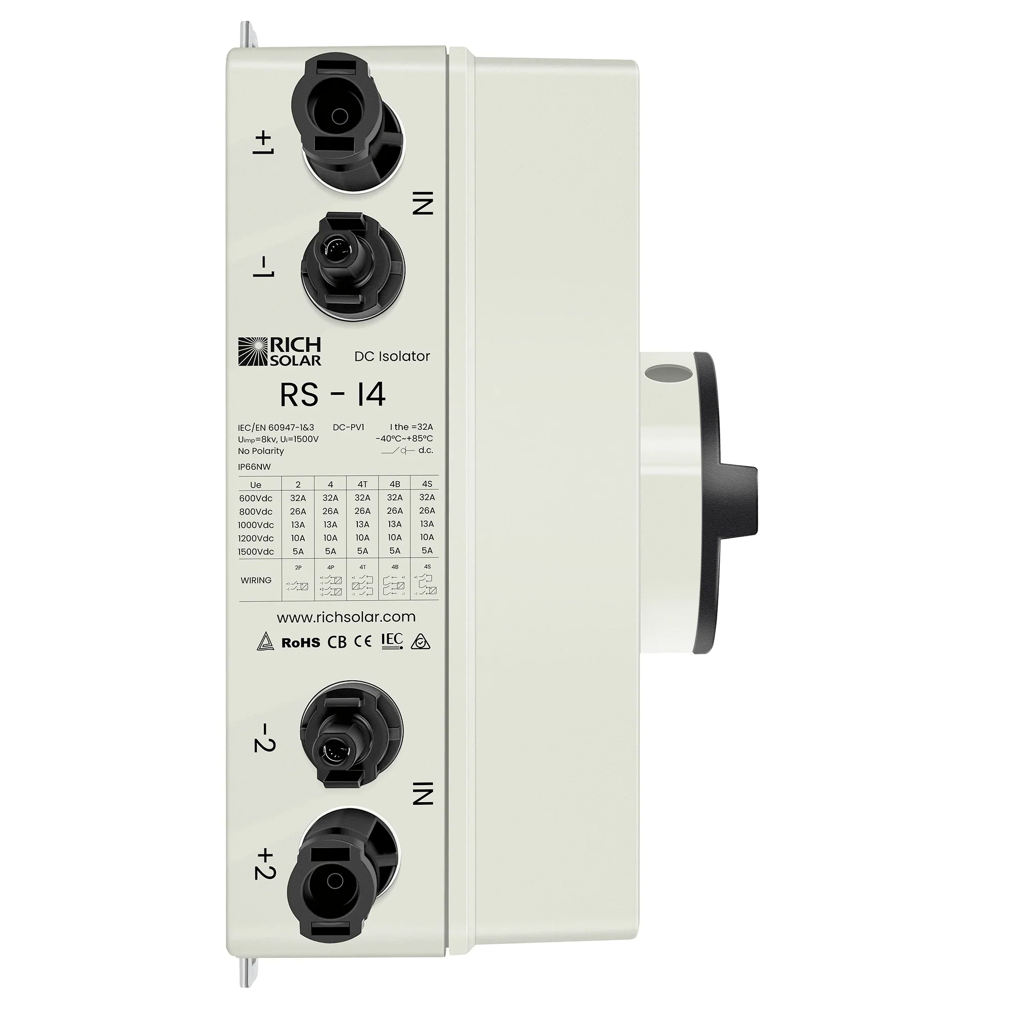 Rich Solar Solar PV DC Quick Disconnect Switch 1500V 55 Amps - Image 5
