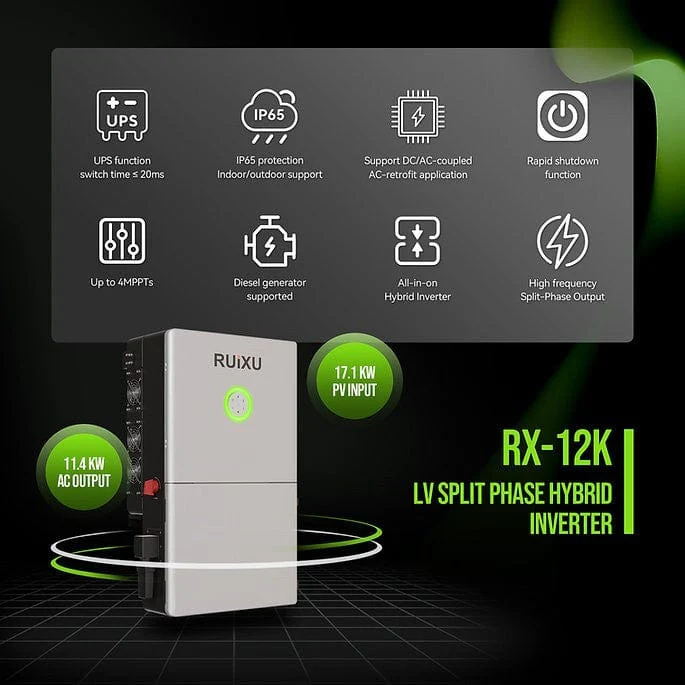 RUiXU 11.4kW Split Phase Hybrid Inverter | RX-12K | UL1741 - Image 3