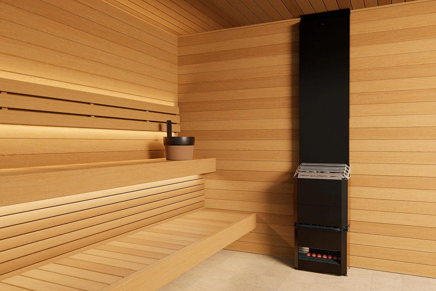 Saunum Air L 10 Sauna Heater, Air Series, 9.8kW Sauna Heater w/Climate Equalizer, Black - Image 3
