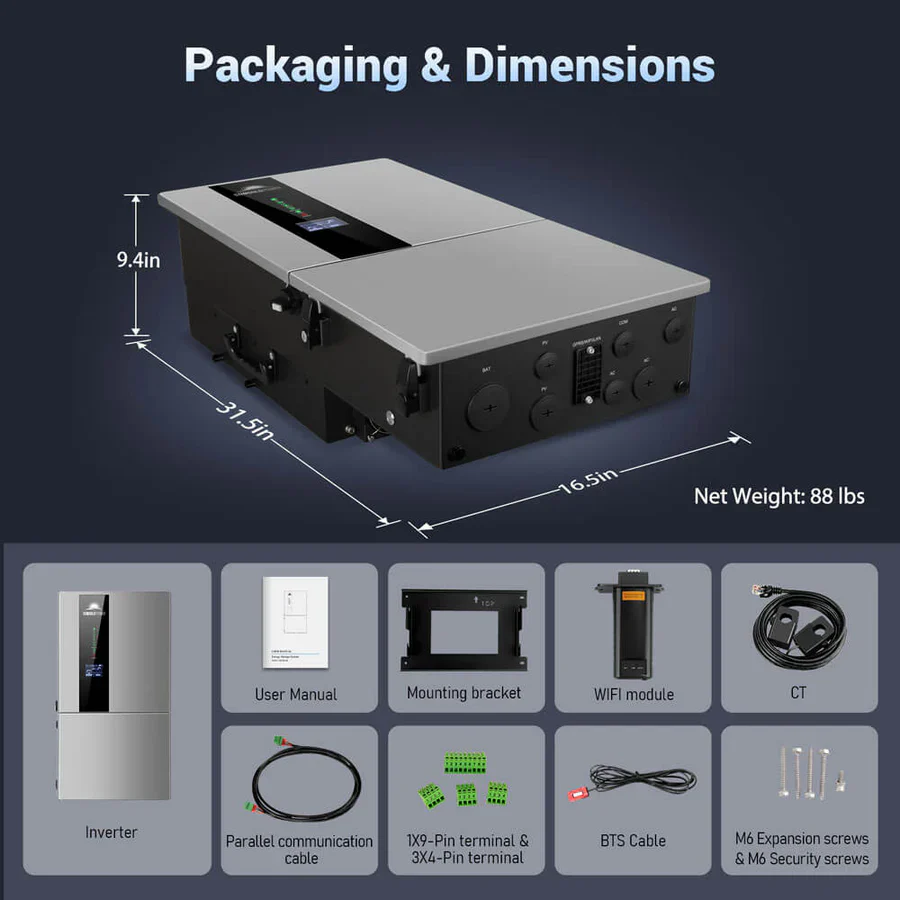 SunGold Power 7.6KW 48V Split Phase Hybrid Inverter - Image 7