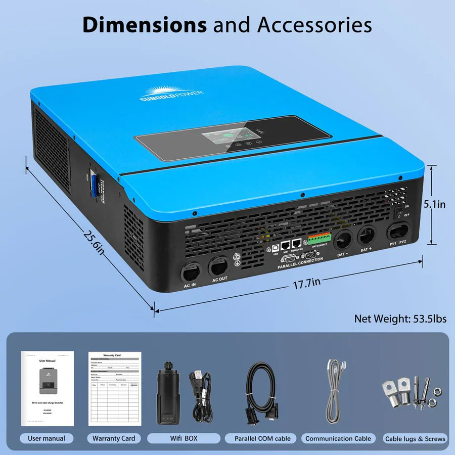 SunGold Power 8KW 48V Split Phase Solar Inverter - Image 8