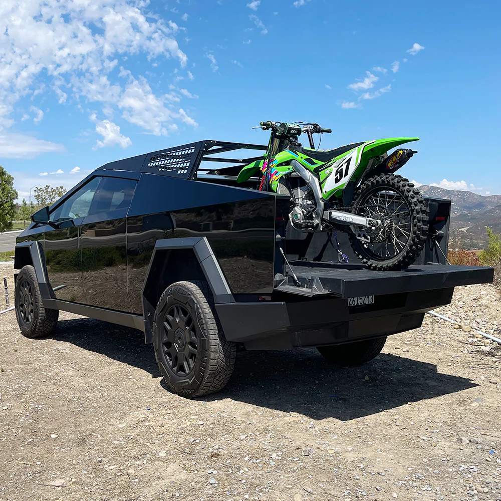 CYBERTRUCKco TESLA CYBERTRUCK MOTO RACK -Stainless Steel & Aluminum Matte Black - Image 10